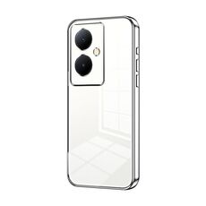 Per vivo Y78+ 5G / Y78 / V29 Lite Custodia per telefono con foro fine con placcatura trasparente (Argento)