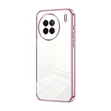 Custodia per telefono con foro sottile con placcatura trasparente per vivo X90 / X90s (rosa)