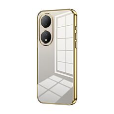 Custodia per telefono con foro sottile con placcatura trasparente per vivo Y100 / Y100A (oro)