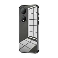 Per vivo Y100 / Y100A Custodia per telefono con foro sottile con placcatura trasparente (nera)