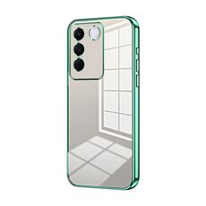 Per vivo S16e / V27e Custodia per telefono con foro sottile con placcatura trasparente (verde)