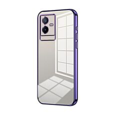 Per vivo T2x Custodia per telefono con foro sottile con placcatura trasparente (viola)