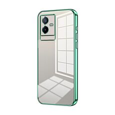 Custodia per telefono con foro sottile con placcatura trasparente per vivo T2x (verde)