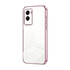 Per vivo Y55s 2021 / Y72t Custodia per telefono con foro fine con placcatura trasparente (rosa)