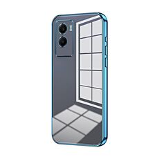Per vivo Y55s 2021 / Y72t Custodia per telefono con foro sottile con placcatura trasparente (blu)