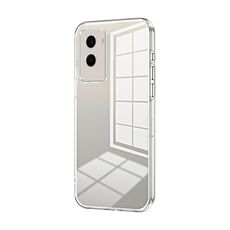 Per vivo Y55s 2021 / Y72t Custodia per telefono con foro fine con placcatura trasparente (trasparente)