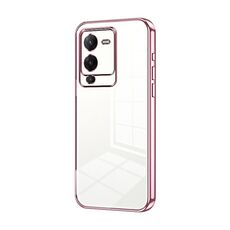Per vivo S15 Custodia per telefono con foro sottile con placcatura trasparente (rosa)