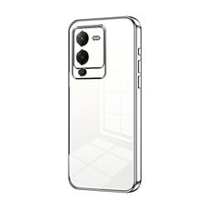 Per vivo S15 Custodia per telefono con foro sottile con placcatura trasparente (Argento)