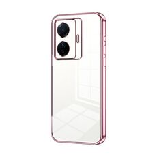 Per vivo S15e / T1 Pro Custodia per telefono con foro sottile con placcatura trasparente (rosa)