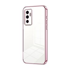 Per vivo S10e / V23e 4G/5G / Y75 4G Custodia per telefono con foro sottile con placcatura trasparente (rosa)