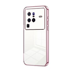 Per vivo X80 Pro Custodia per telefono con foro sottile con placcatura trasparente (rosa)