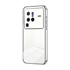 Per vivo X80 Pro Custodia per telefono con foro sottile con placcatura trasparente (Argento)