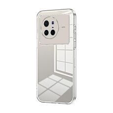 Per vivo X80 Custodia per telefono con foro sottile con placcatura trasparente (trasparente)
