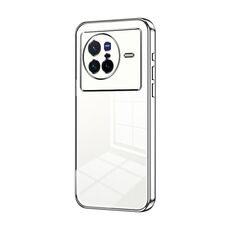 Per vivo X80 Custodia per telefono con foro sottile con placcatura trasparente (Argento)