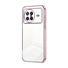 Per vivo X Note Custodia per telefono con foro sottile con placcatura trasparente (rosa)