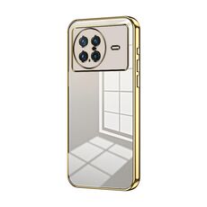 Per vivo X Note Custodia per telefono con foro sottile con placcatura trasparente (oro)