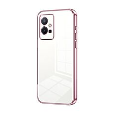 Per vivo T1 5G Custodia per telefono con foro sottile con placcatura trasparente (rosa)