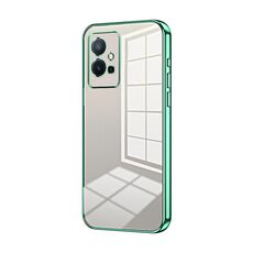 Per vivo T1 5G Custodia per telefono con foro sottile con placcatura trasparente (verde)
