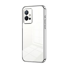 Per vivo T1 5G Custodia per telefono con foro sottile con placcatura trasparente (Argento)