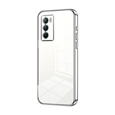 Per vivo T1 / iQOO Neo5 SE Custodia per telefono con foro sottile con placcatura trasparente (Argento)