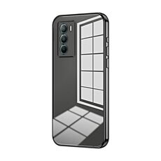Per vivo T1 / iQOO Neo5 SE Custodia per telefono con foro sottile con placcatura trasparente (nera)