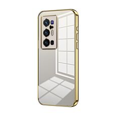Per vivo X70 Pro+ Custodia per telefono con foro sottile con placcatura trasparente (oro)