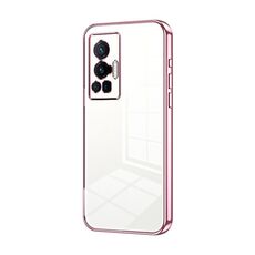Per vivo X70 Pro Custodia per telefono con foro sottile con placcatura trasparente (rosa)
