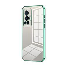 Per vivo X70 Pro Custodia per telefono con foro sottile con placcatura trasparente (verde)