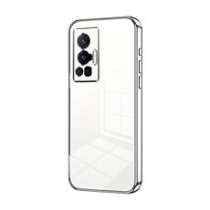 Per vivo X70 Pro Custodia per telefono con foro sottile con placcatura trasparente (Argento)