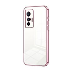 Per vivo X70 Custodia per telefono con foro sottile con placcatura trasparente (rosa)