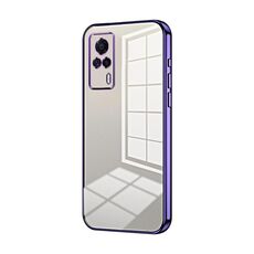 Per vivo S9e Custodia per telefono con foro sottile con placcatura trasparente (viola)