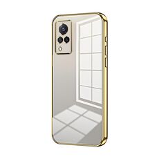 Per vivo S9 Custodia per telefono con foro sottile con placcatura trasparente (oro)