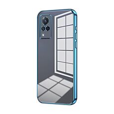 Per vivo S9 Custodia per telefono con foro sottile con placcatura trasparente (blu)