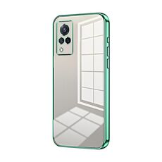 Custodia per telefono con foro sottile con placcatura trasparente per vivo S9 (verde)