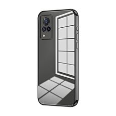 Per vivo S9 Custodia per telefono con foro sottile con placcatura trasparente (nera)