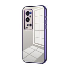 Per vivo X60 Pro+ Custodia per telefono con foro sottile con placcatura trasparente (viola)