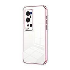 Per vivo X60 Pro+ Custodia per telefono con foro sottile con placcatura trasparente (rosa)