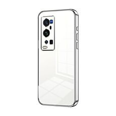 Per vivo X60 Pro+ Custodia per telefono con foro sottile con placcatura trasparente (Argento)