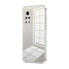 Per vivo X60 Pro Custodia per telefono con foro sottile con placcatura trasparente (trasparente)