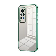 Per vivo X60 Pro Custodia per telefono con foro sottile con placcatura trasparente (verde)