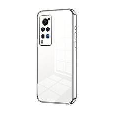 Per vivo X60 Pro Custodia per telefono con foro sottile con placcatura trasparente (Argento)