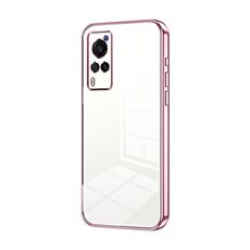 Per vivo X60 Custodia per telefono con foro sottile con placcatura trasparente (rosa)