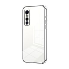 Per vivo S7e / Y73s Custodia per telefono con foro sottile con placcatura trasparente (Argento)