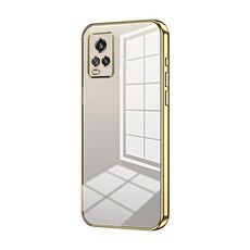Per vivo V20 Custodia per telefono con foro sottile con placcatura trasparente (oro)