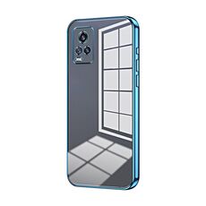 Per vivo V20 Custodia per telefono con foro sottile con placcatura trasparente (blu)