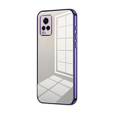 Per vivo S7 / V20 Pro Custodia per telefono con foro sottile con placcatura trasparente (viola)