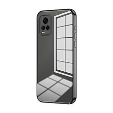 Per vivo S7 / V20 Pro Custodia per telefono con foro sottile con placcatura trasparente (nera)