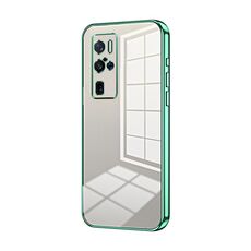Per vivo X50 Pro+ Custodia per telefono con foro sottile con placcatura trasparente (verde)