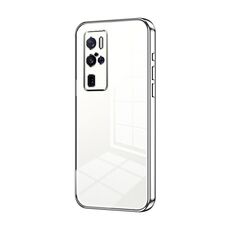 Per vivo X50 Pro+ Custodia per telefono con foro sottile con placcatura trasparente (Argento)