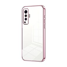 Per vivo X50 Custodia per telefono con foro sottile con placcatura trasparente (rosa)